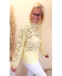 Top Dentelle Jaune Pastel - Mila
