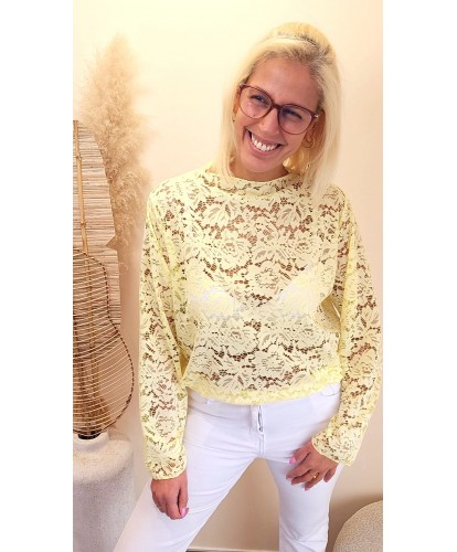 Top Dentelle Jaune Pastel - Mila
