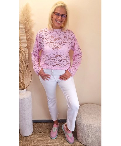 Top Dentelle Rose Pastel - Mila