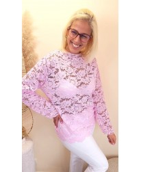 Top Dentelle Rose Pastel - Mila