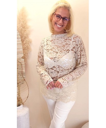 Top Dentelle Beige - Mila