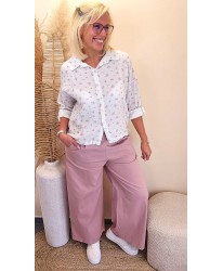 Chemise Blanche en Gaz de Coton Fleurie - Salome