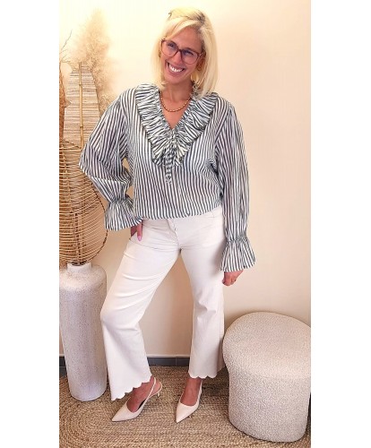 Blouse Volant Kaki - Julia