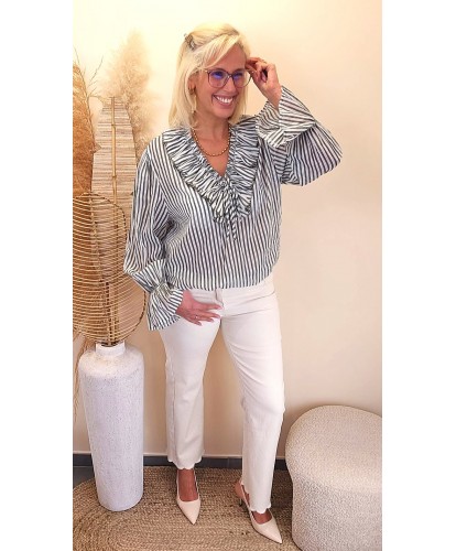 Blouse Volant Kaki - Julia