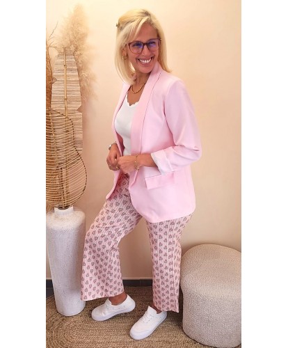 Blazer "Élégance Rose Poudré" - Ava