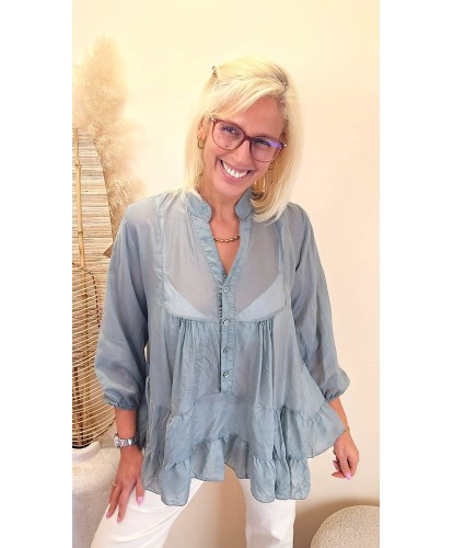 Blouse Oversize Kaki à...