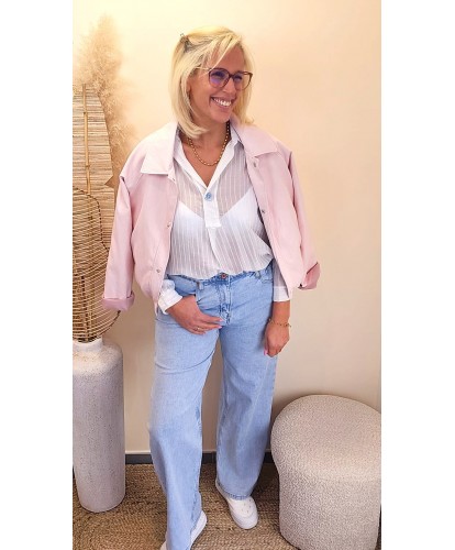 Veste Rose Pastel “Lumière de Printemps” – Ambre