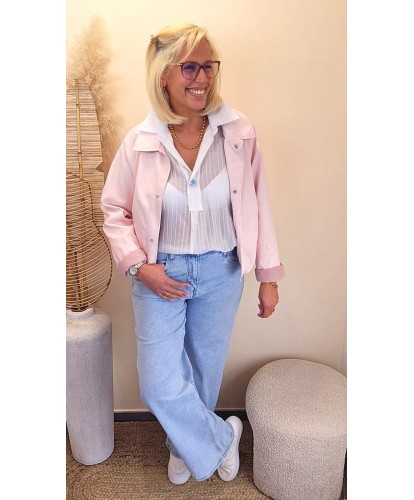 Veste Rose Pastel “Lumière de Printemps” – Ambre