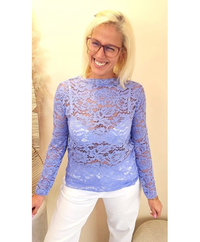 Top Dentelle Bleu Azur - Mila