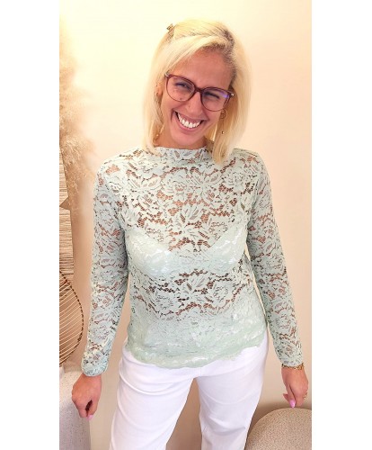 Top Dentelle Vert Clair - Mila