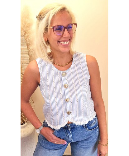 Haut Marinière Élégance -...