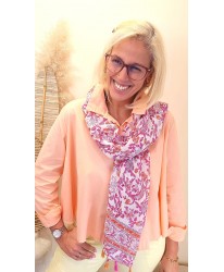 Foulard ViscoseBohème Corail Fleuri
