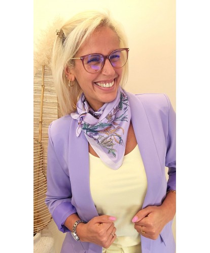 Foulard Soie Jardin Lavande