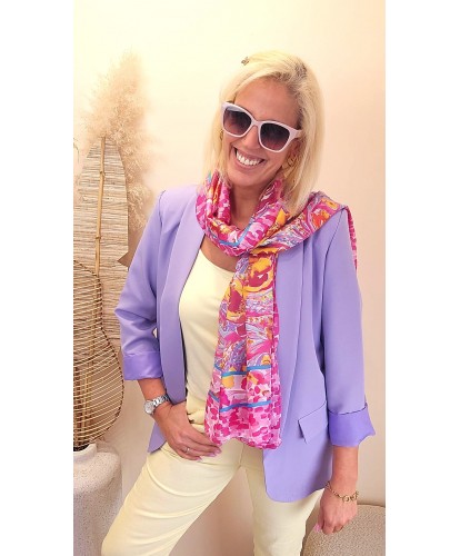 Foulard Soie “Pink Riviera”