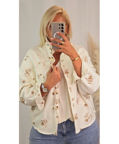 Veste/Chemise Jeans Beige -...