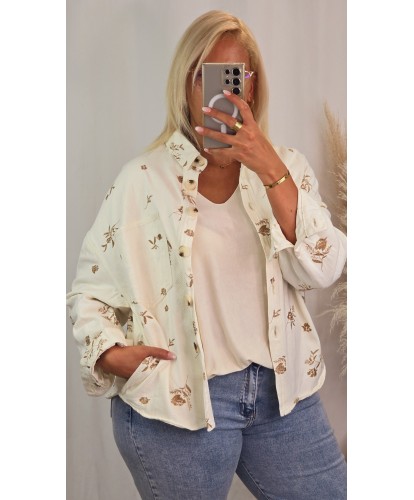 Veste/Chemise Jeans Beige - Victoriane