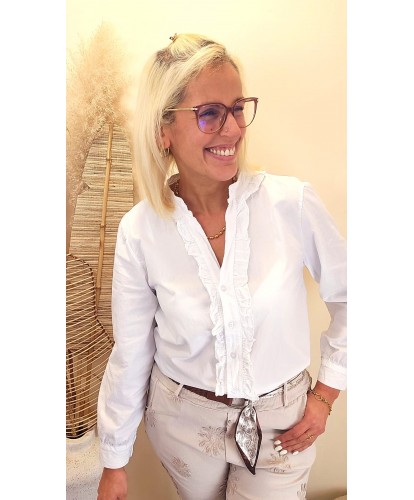 Blouse Blanche à Volants - Gabrielle
