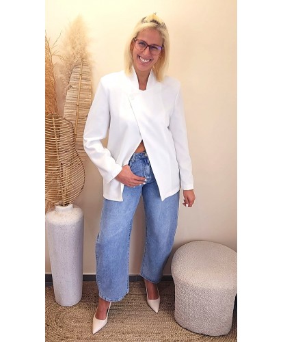 Blazer Blanc Coupe Asymétrique - Lily