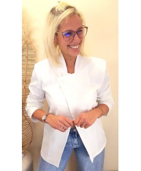 Blazer Blanc Coupe Asymétrique - Lily