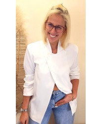 Blazer Blanc Coupe Asymétrique - Lily