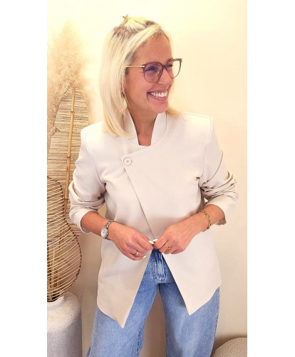 Blazer Beige Coupe Asymétrique - Lily