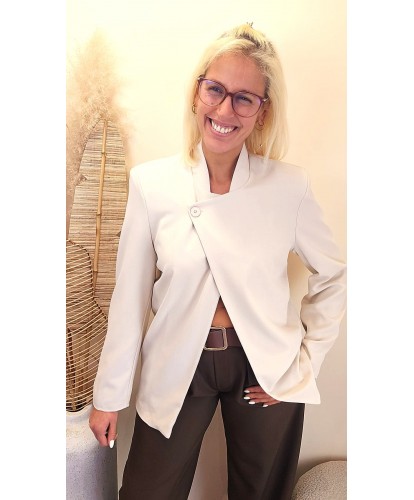 Blazer Beige Coupe Asymétrique - Lily