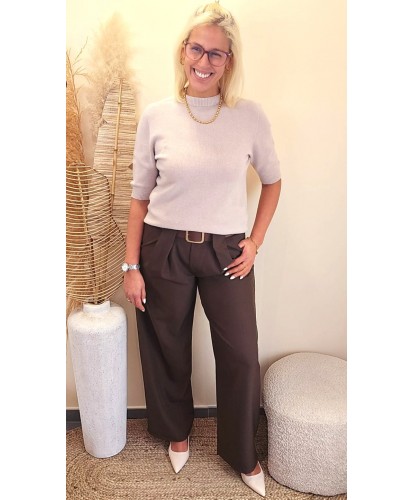 Pantalon Chocolat Classique Élégance - Maya