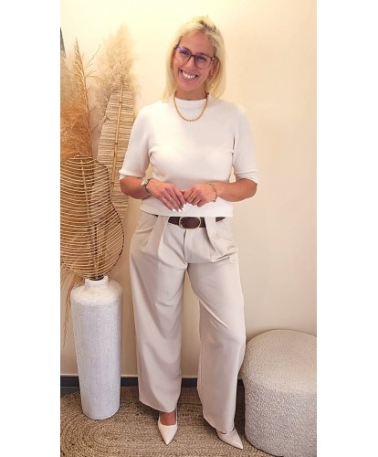 Pantalon Beige Classique Élégance - Maya