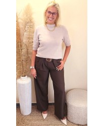 Pull Taupe Élégance Minimaliste - Daphné