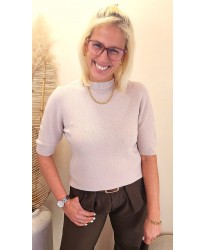 Pull Taupe Élégance Minimaliste - Daphné