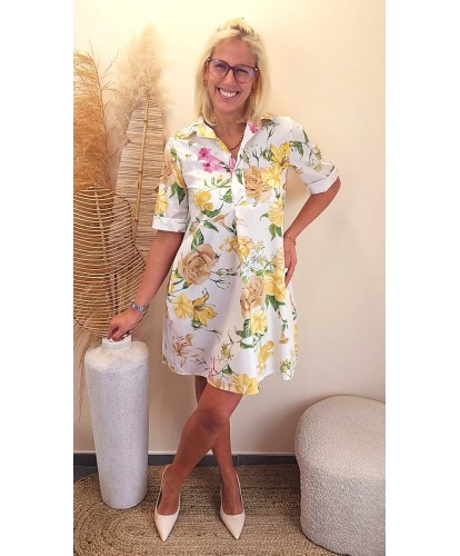 Robe Fleurie Printanière - Marine