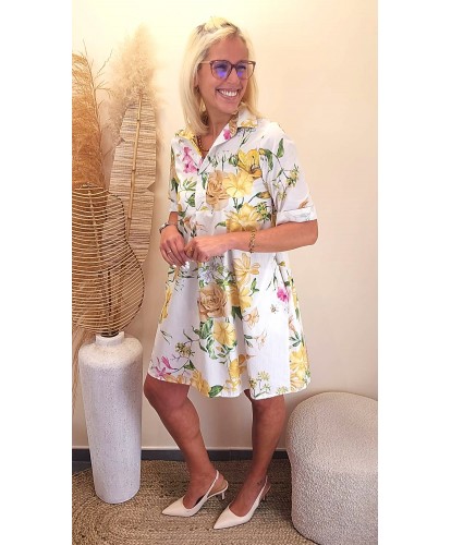 Robe Fleurie Printanière - Marine