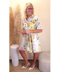 Robe Fleurie Printanière - Marine