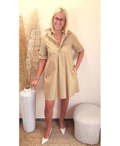 Robe Chemise Camel Élégance - Celeste