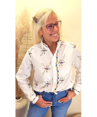 Chemise Brodée Fleurie - Lilou