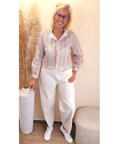 Pantalon Barrel Beige Chic - Melina