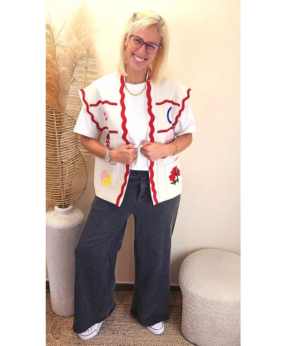 Gilet Bohème Estival Brodé...