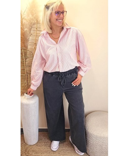 Pantalon Large Denim Gris - Alma