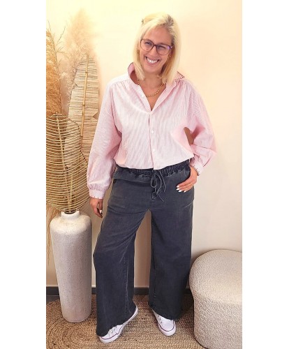 Pantalon Large Denim Gris - Alma