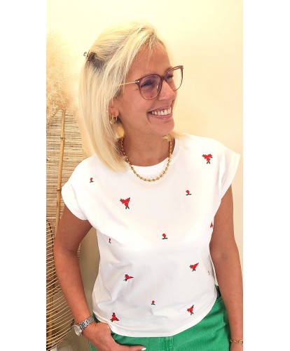T-shirt Loose Broderies...