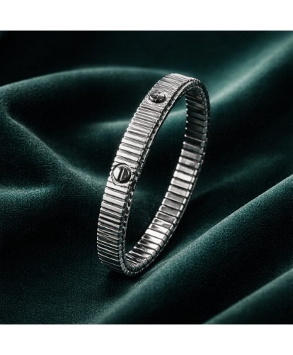 Bracelet Acier  “Élégance Moderne Argenté”