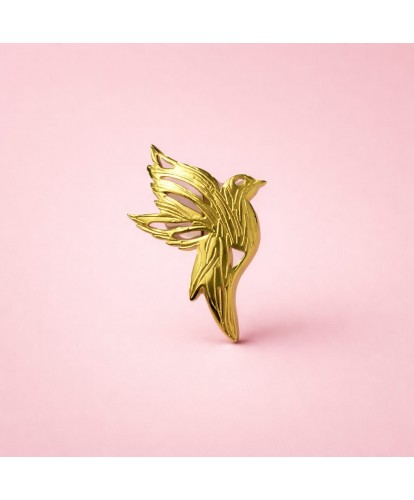 Broche Acier “Oiseau Élégance”