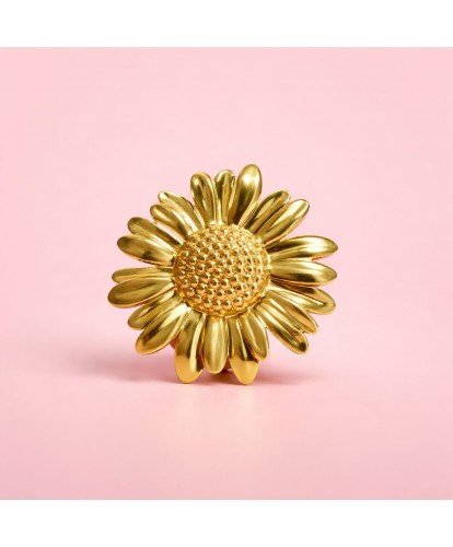 Broche Acier “Fleur Soleil”