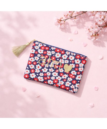 Pochette Fleurie Marine “Amour”