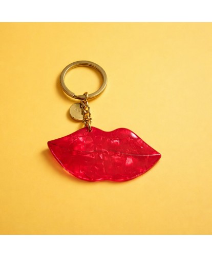Porte-Clés Acier "Lèvres Glossy"