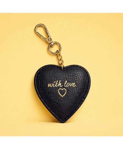 Porte-Clés Acier Cœur Cuir “With Love”