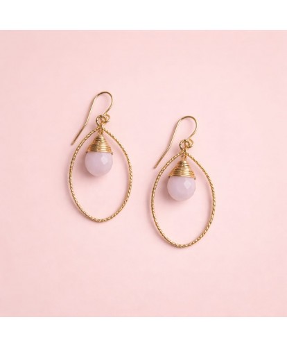 Boucles d’Oreilles Acier "Goutte Violine"