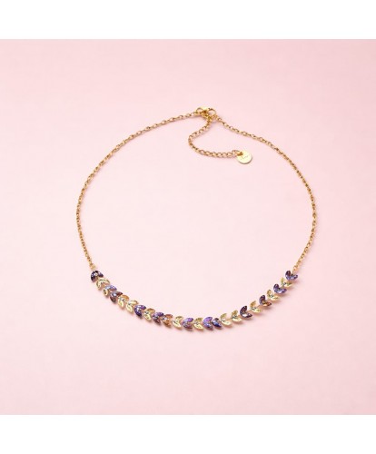 Collier Feuilles Acier...