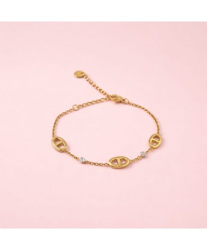 Bracelet Acier "Maillons Elégants Dorés"