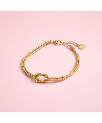 Bracelet Acier "Nœud Doré"